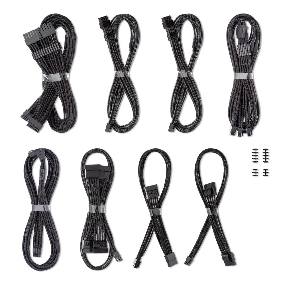 CableMod CableMod C-Series Pro ModMesh 12V-2x6 Dual StealthSense Cable Kit for Corsair Type 5 RMX Shift (Black) — product photo
