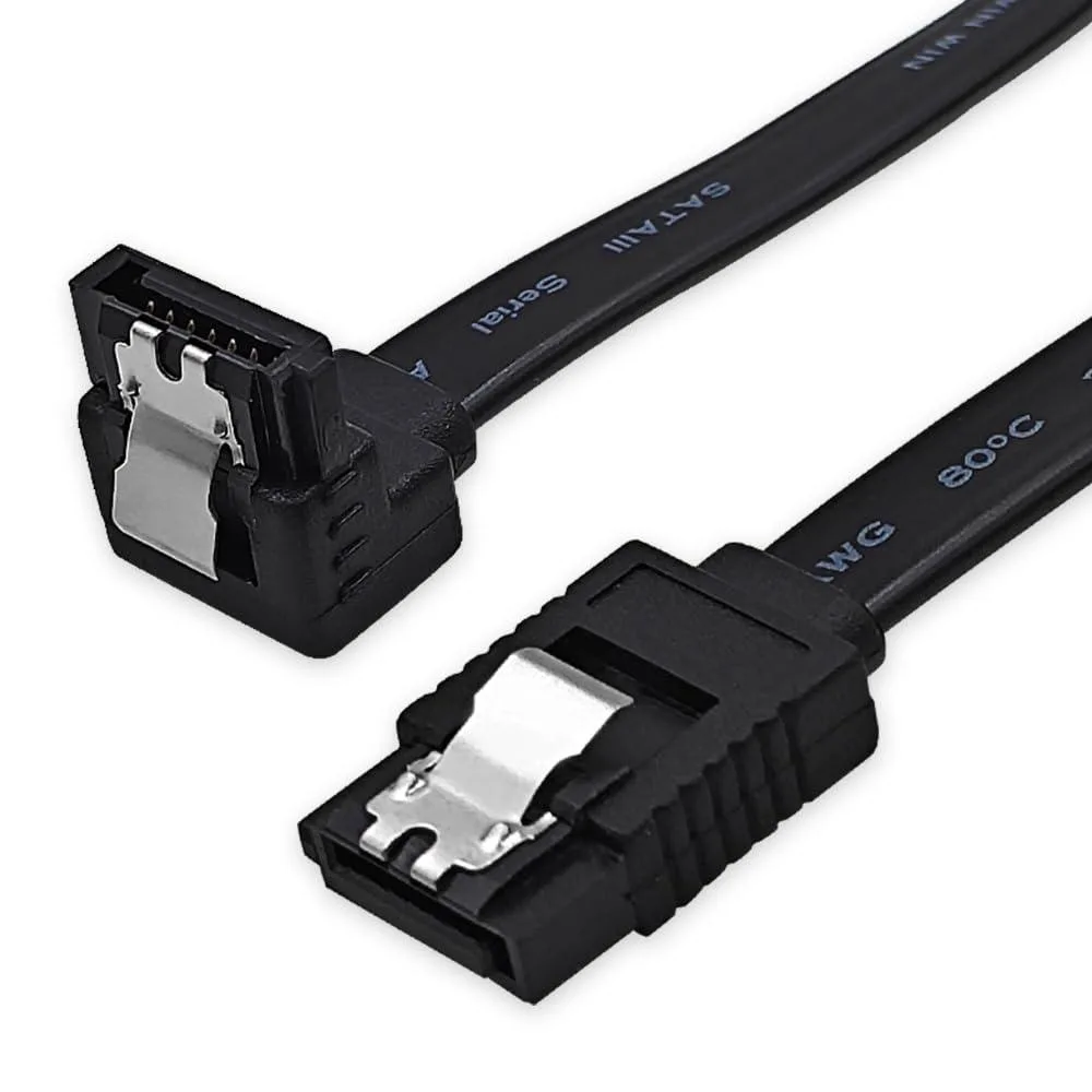  XANHAM SC302 SATA cable 18 inch 90 degree to 180 degree black — product photo
