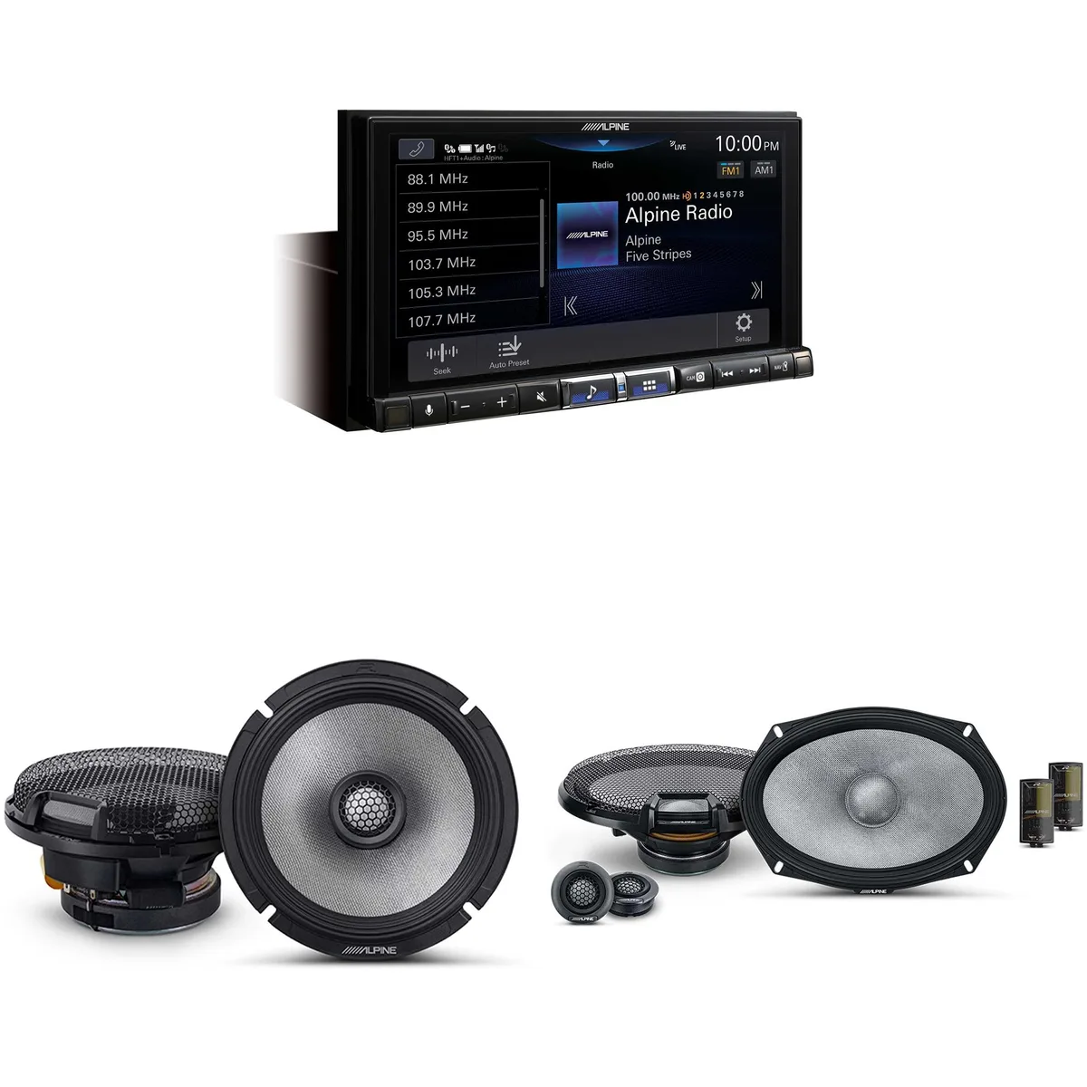 Alpine Alpine iLX-507 7" Receiver with R2-S69C 6x9" &amp; R2-S65 6.5" Speakers — product photo
