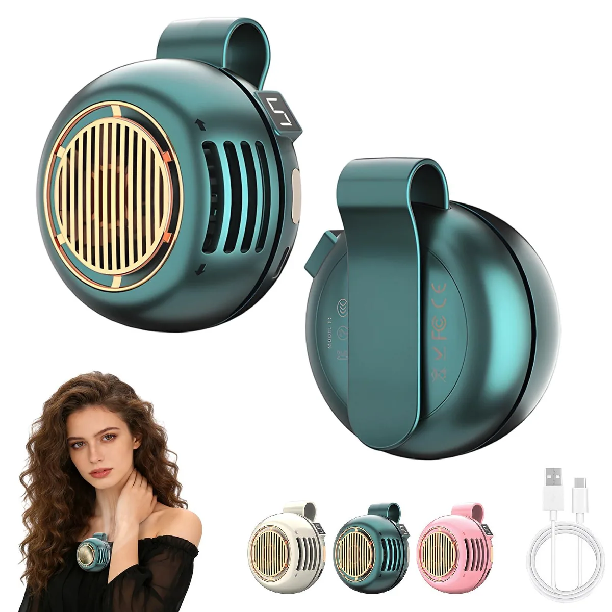 20260327FanClipWhite outdoor fan 2.8 in 2.9 oz 360° 1000mAh — product photo