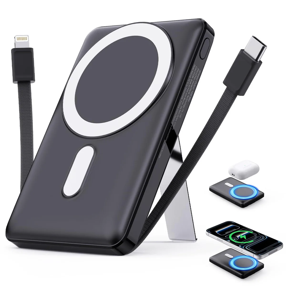 No Sew No Sew M5 10000mAh Magnetic Power Bank Black — product photo