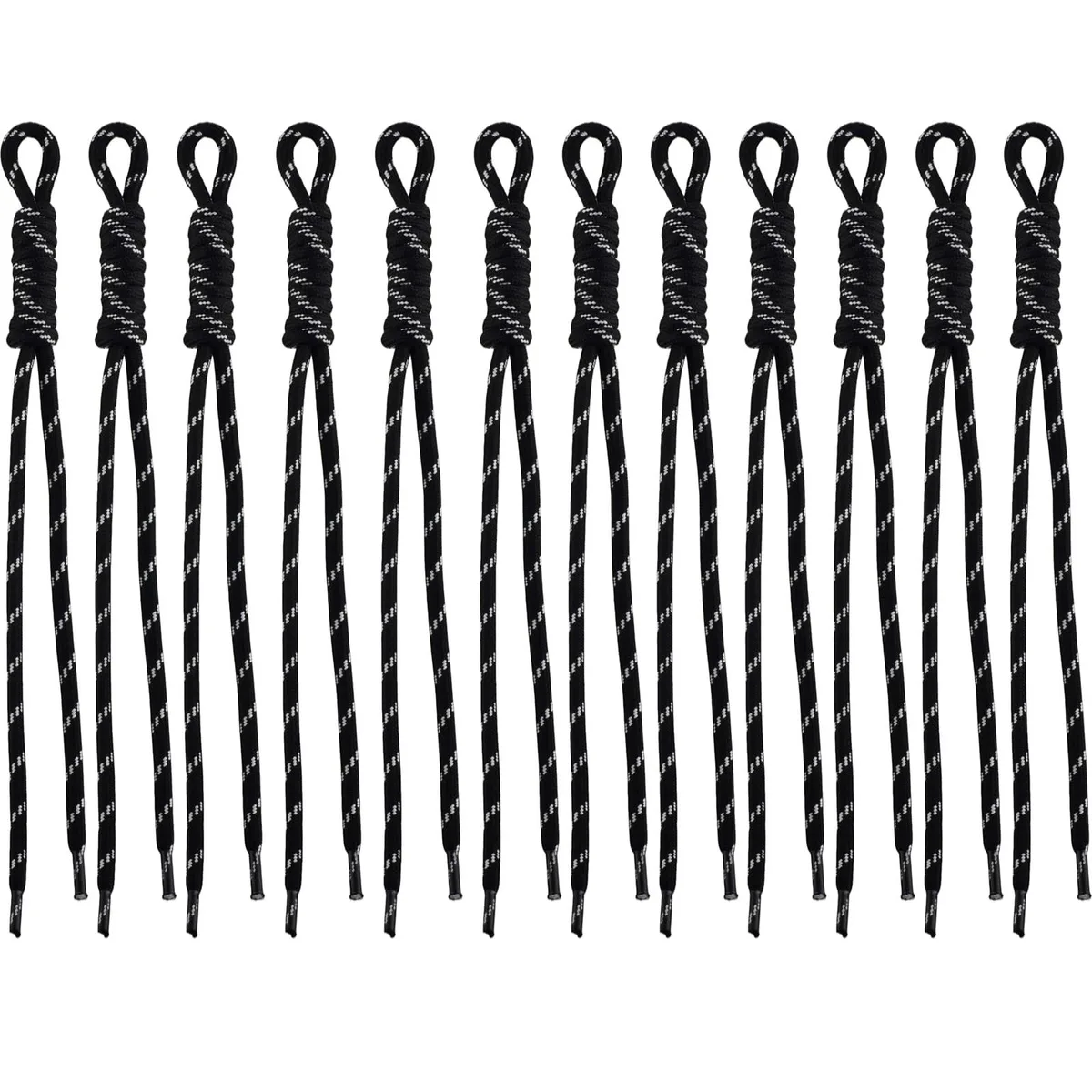  Cmidy Paracord Keychain 12pcs Braided Nylon Black — product photo