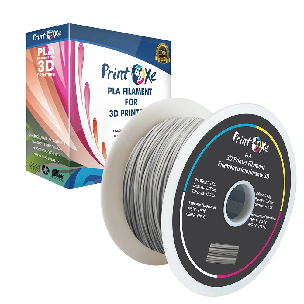 PrintOxe PrintOxe Grey PLA Filament 1.75 mm 1 kg +/- .03 mm — product photo
