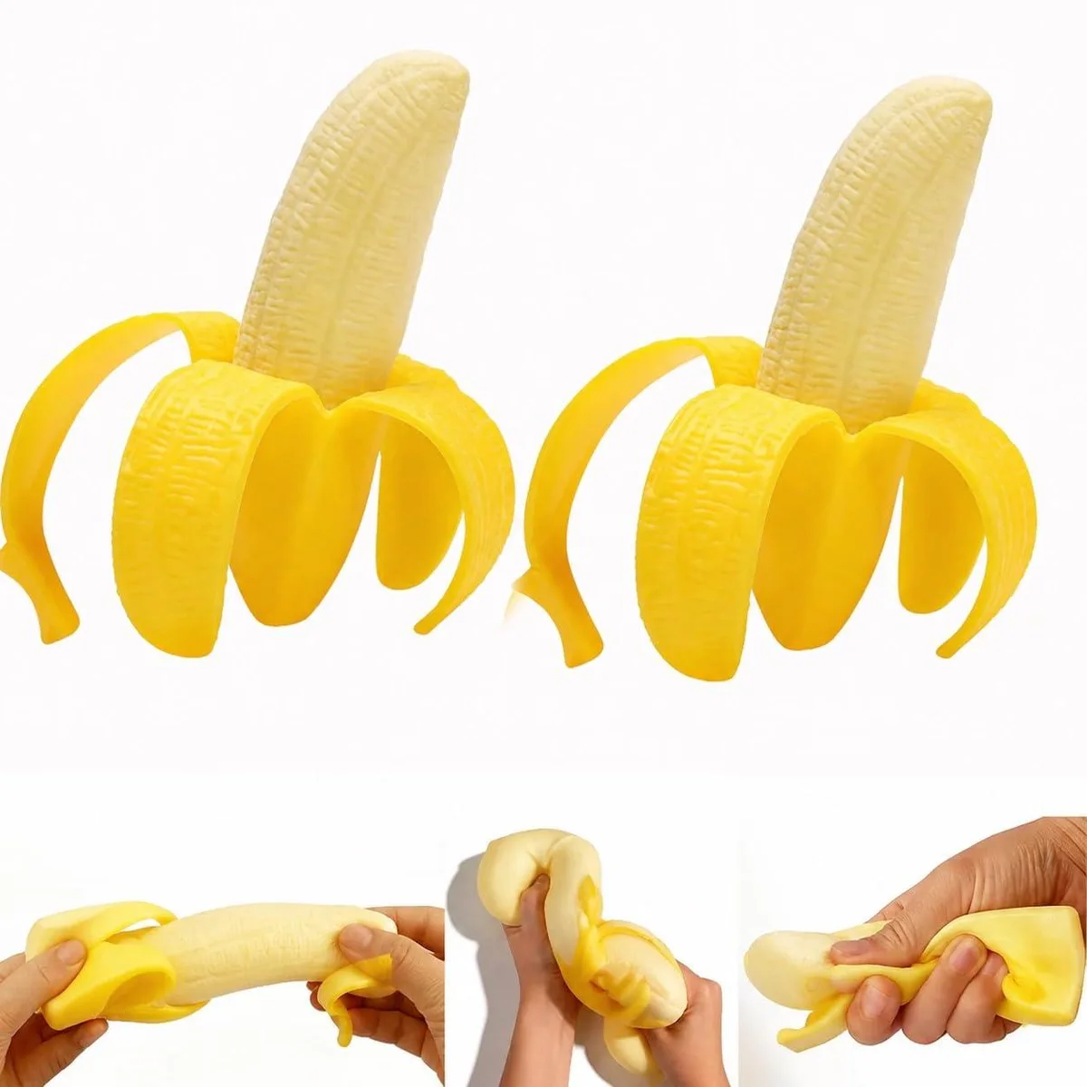  Huatsing Banana Squishy Toy 2-Pack Yellow 5.2 x 1.4 in — product photo