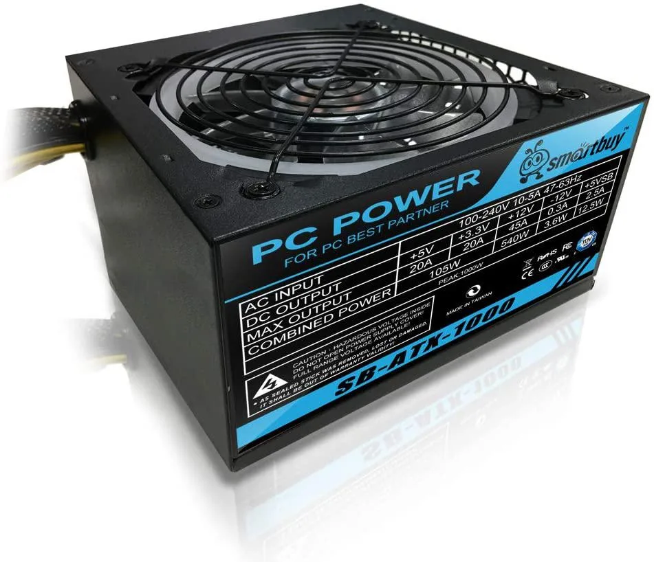 SMARTBUY SMARTBUY 1000W ATX Power Supply Black LED Fan — product photo