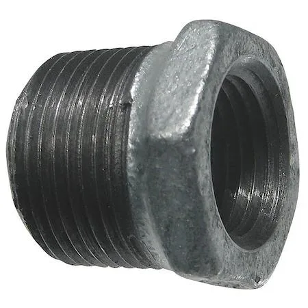 Galvanized hex bushing with male and female NPT threads