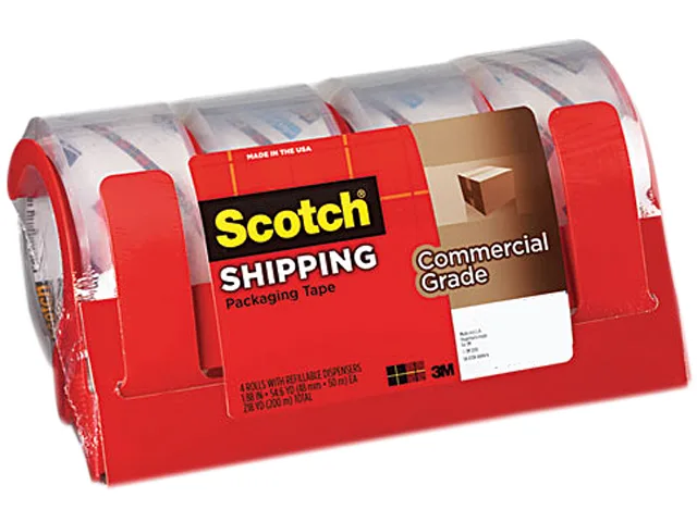 3M 3M 3750-4RD tape 1.88" x 54.6 yd clear 4 pack — product photo