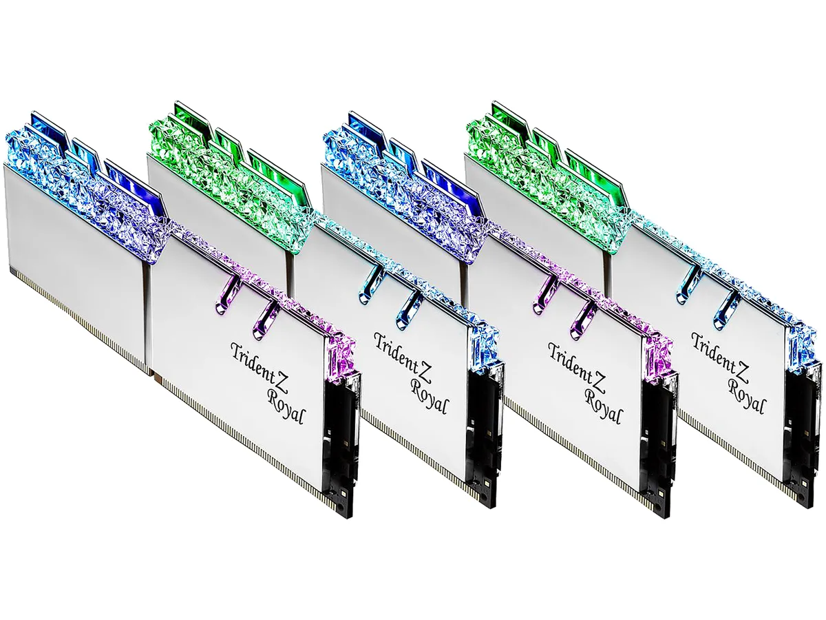G.SKILL G.SKILL Trident Z Royal 64GB (4×16GB) DDR4-3200 CL16 F4-3200C16Q-64GTRS desktop RAM — product photo