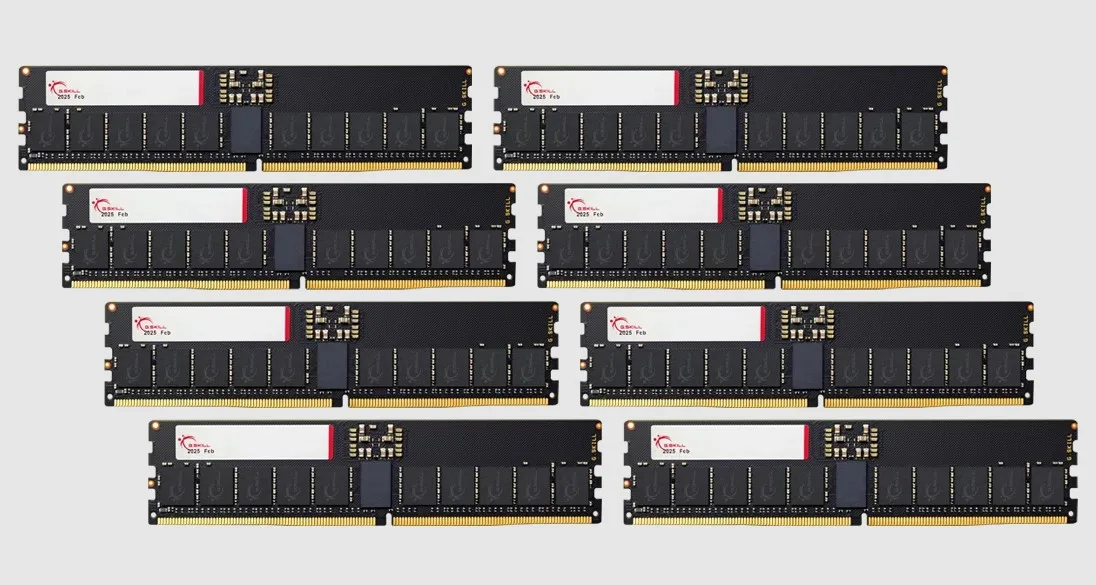 G.SKILL G.SKILL F5-6400R3848F64GE8-T5N 512GB (8×64GB) DDR5 6400 CL38 ECC Registered server RAM — product photo