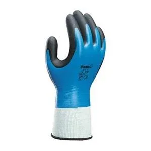 Showa Best Glove Showa Best Glove 377-09 coated gloves XL Black/Sky Blue PR personal protective equipment — product photo