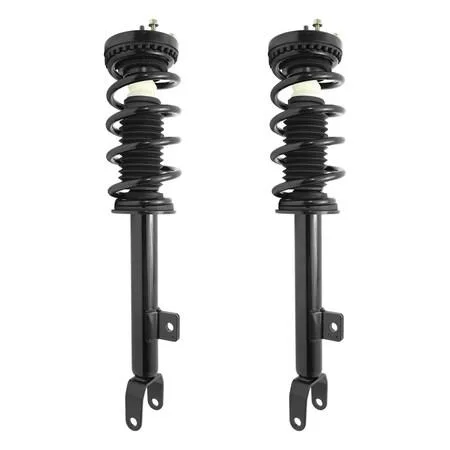 Unity front complete strut assembly kit, pair of pre-assembled silver struts with coil springs and top mounts