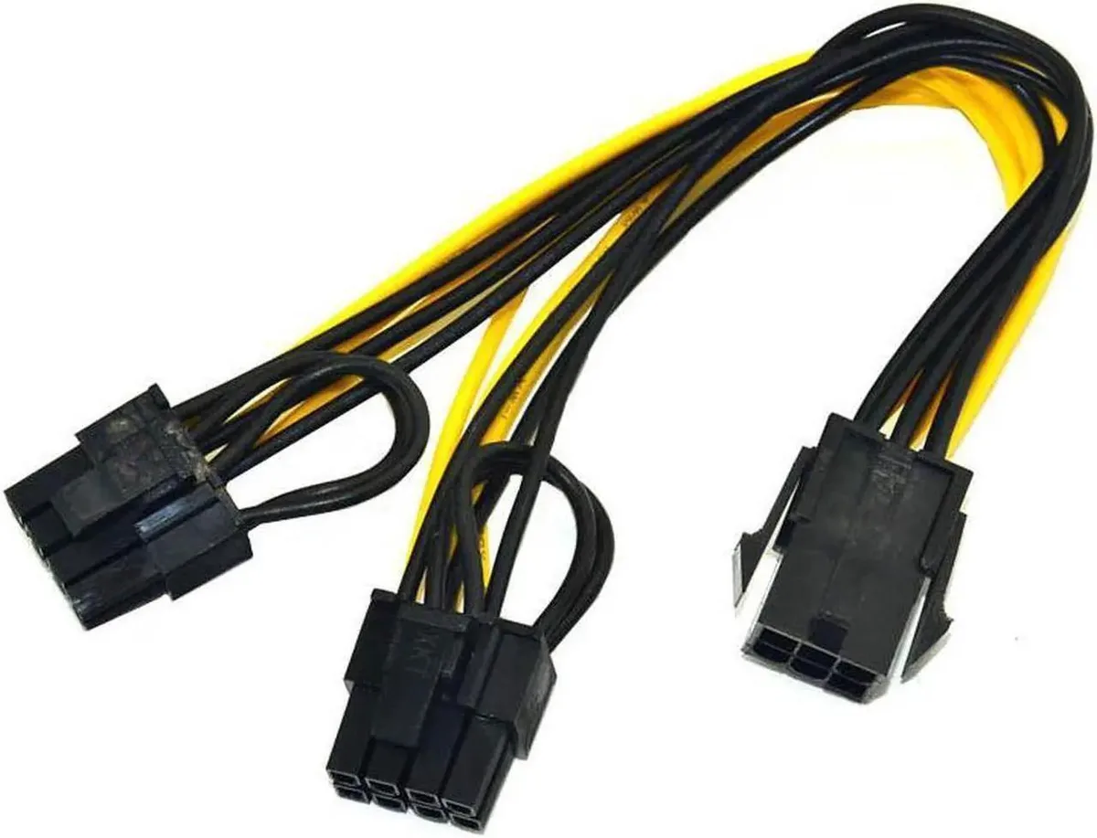 Vszerda Vszerda PCIe 6pin to 2x 8pin(6+2) Power Splitter Cable 8in 18AWG — product photo