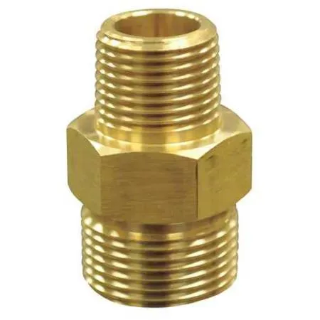 Brass quick coupling plug with 3/8 inch male NPT and 22mm male quick connect end
