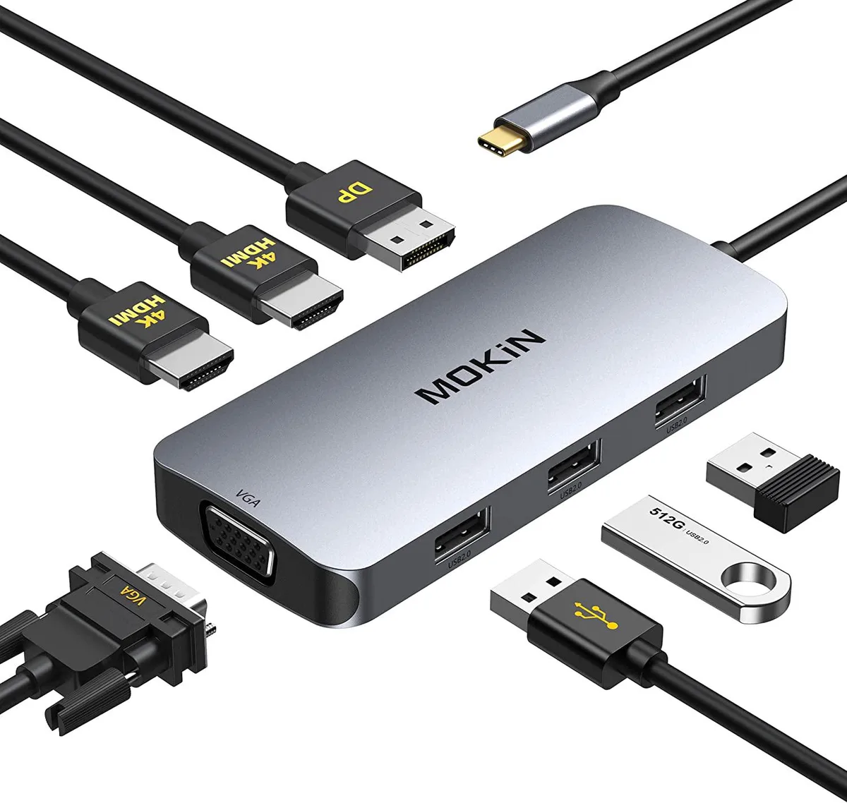 MOKIN MOKIN MOUC0507-US 7-in-1 USB-C Docking Station Gray — product photo