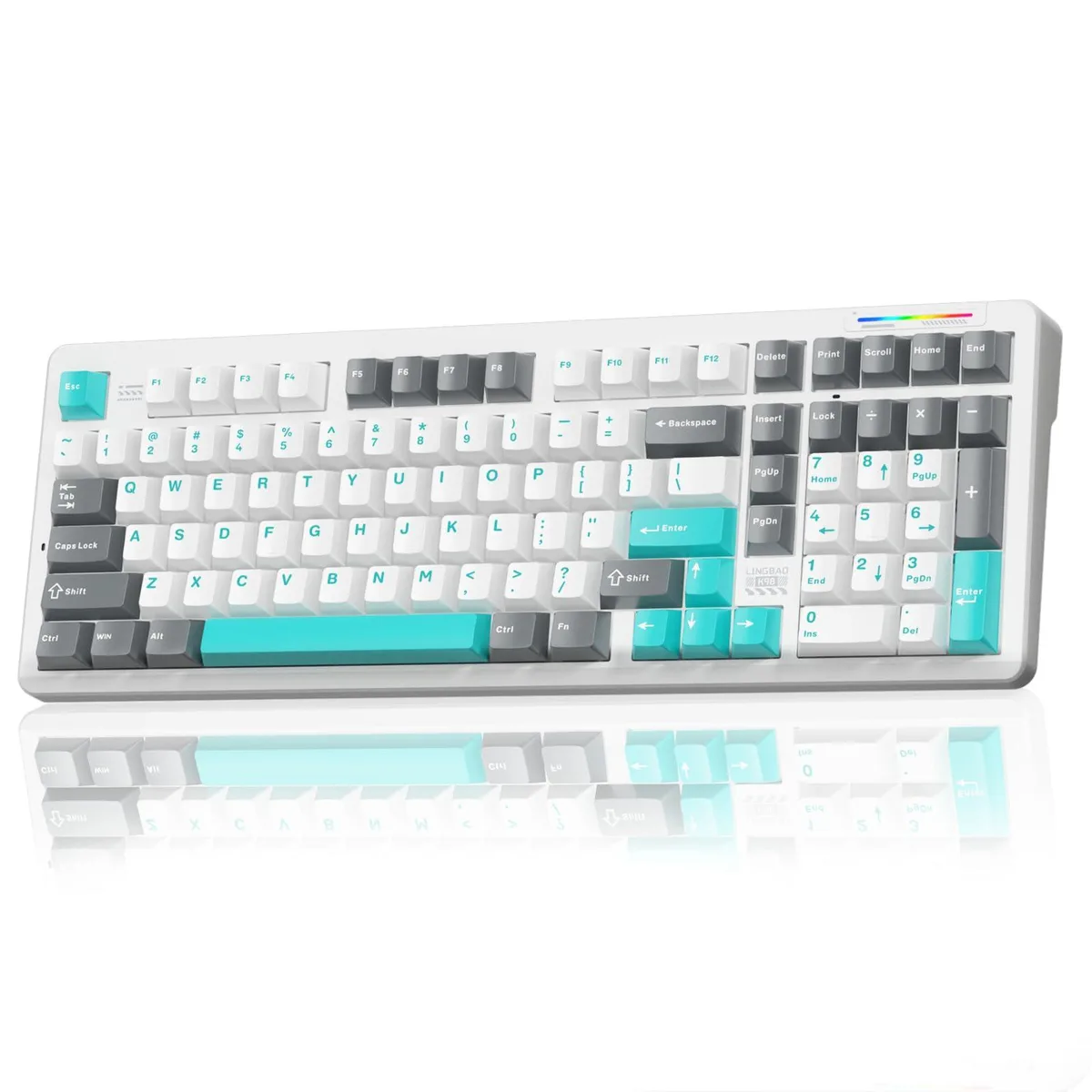  CORBOBO LINGBAO K98 Gaming Keyboard 98-key Blue RGB 2.4 Bluetooth — product photo