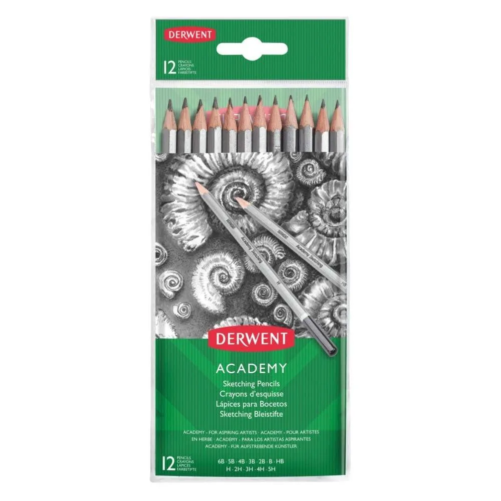  Derwent Academy Graphite Sketching Pencils 12 Count 6.9mm — product photo