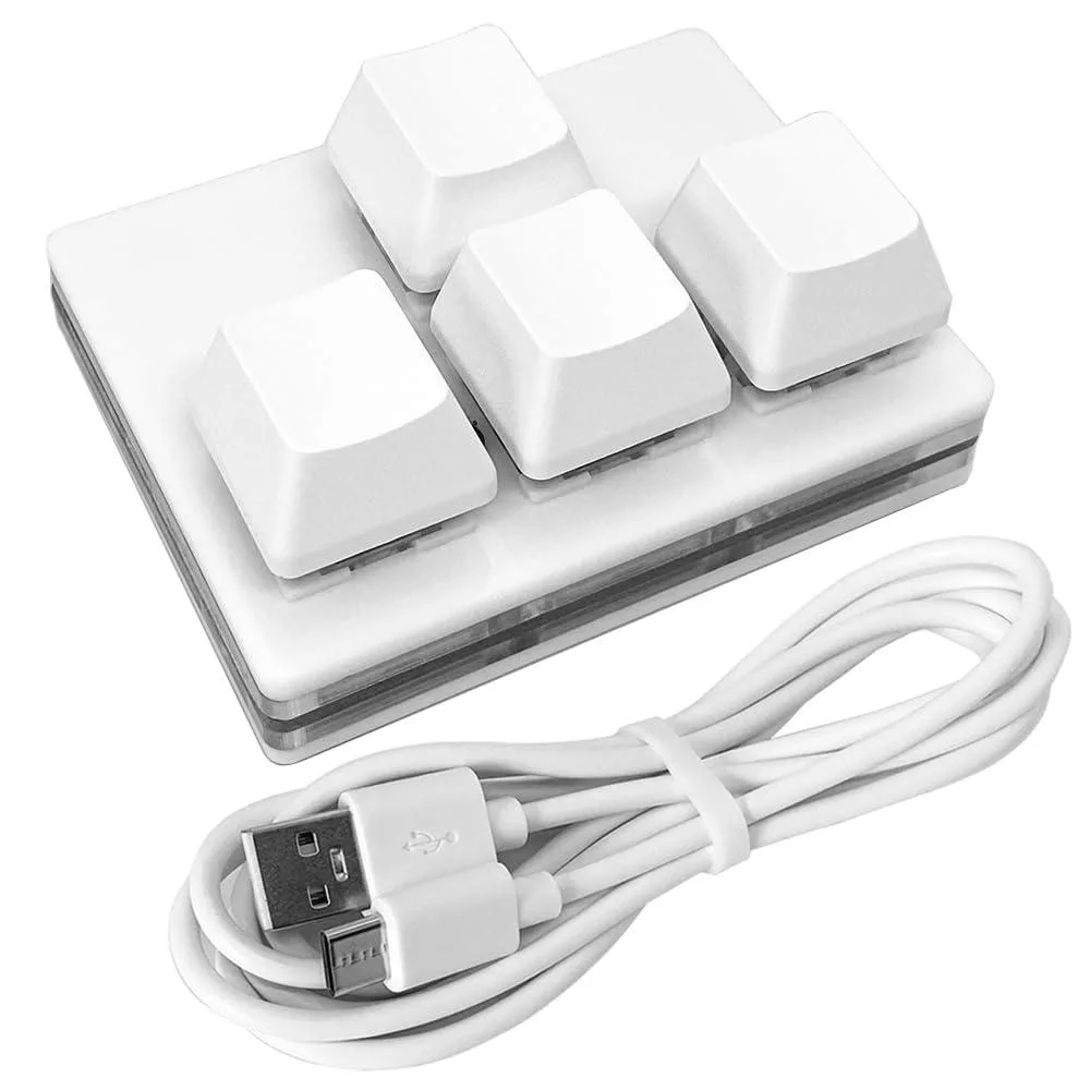 QINIZX MiniMacroKeyPad-4K+ 4-Key Mechanical Macro Pad White RGB — product photo