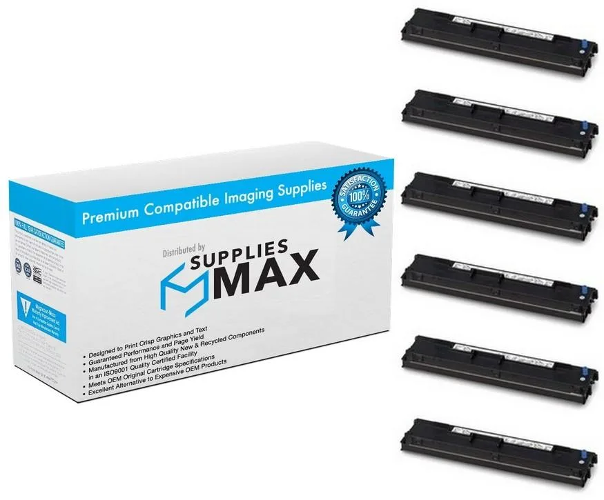 SuppliesMax SuppliesMax 43503601 Black Printer Ribbon 6 Pack — product photo