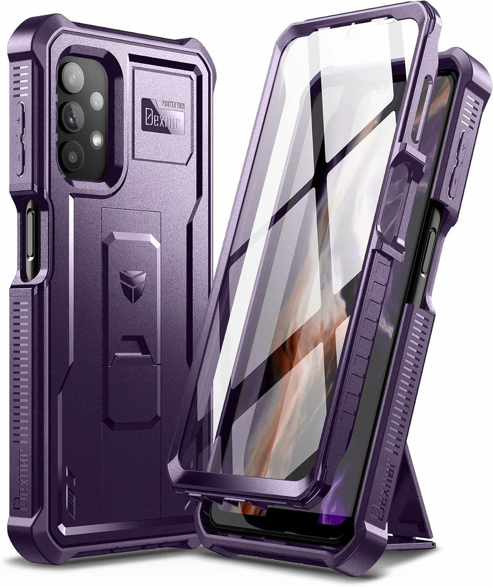Phantom Purple rugged case with built-in screen protector and kickstand