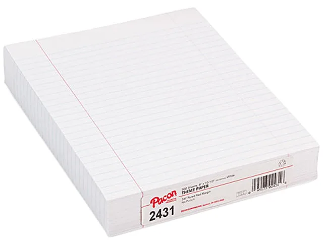 Pacon Pacon 2431(PAC) Essay Paper Red Margin 500 Sheets — product photo