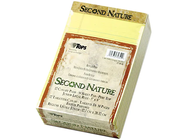 TOPS TOPS 74840 Second Nature Recycled Pad Jr. Legal 12 50-Sheet Pads — zdjęcie produktu