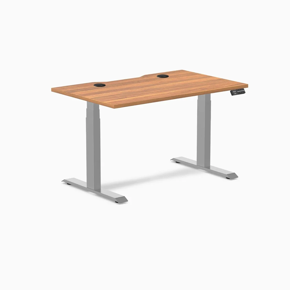 Desky Desky Dual Scalloped Laminate Sit Stand Desk Prime Oak Grey 47.2 x 29.5 in — product photo