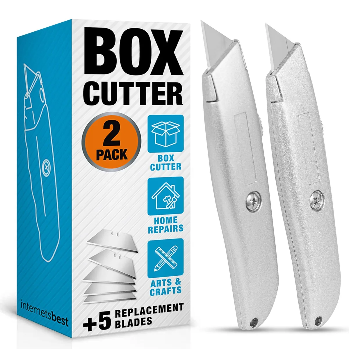  Internet's Best 10101 Premium Utility Knife Set 2 knives 5 in. Silver — product photo