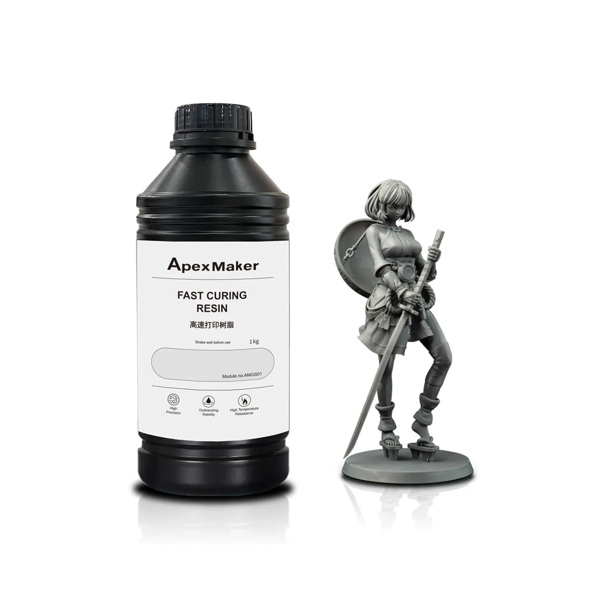 ApexMaker ApexMaker High Speed 3D Printer Resin 405nm Grey 1KG — product photo