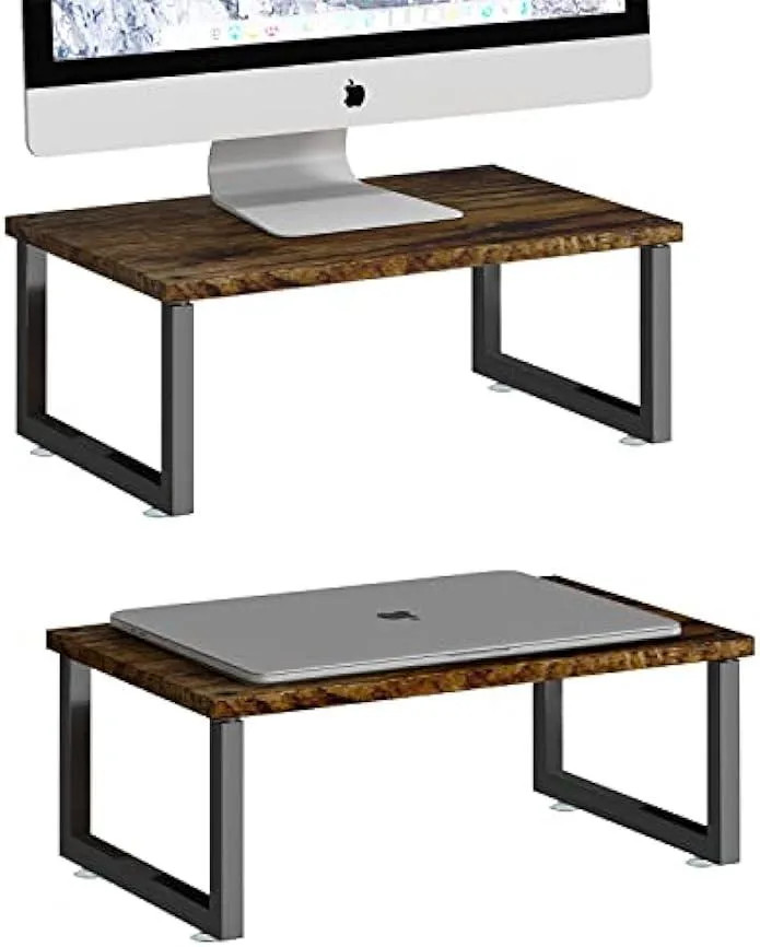 TAURKENAM TAURKENAM 2-Pack Wooden Monitor Stand Riser Antique Brown — product photo