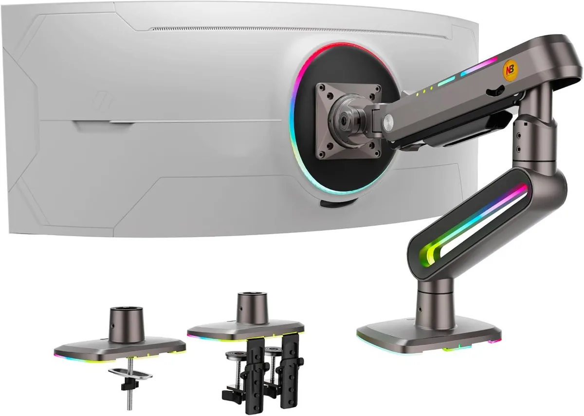 BFKK BFKK Monitor Arm 32-60 in 20 kg VESA 75/100 RGB Grey Black — product photo