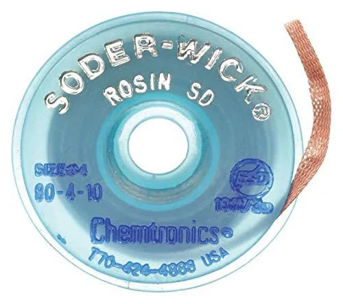 Blue copper desoldering braid on ESD-safe spool
