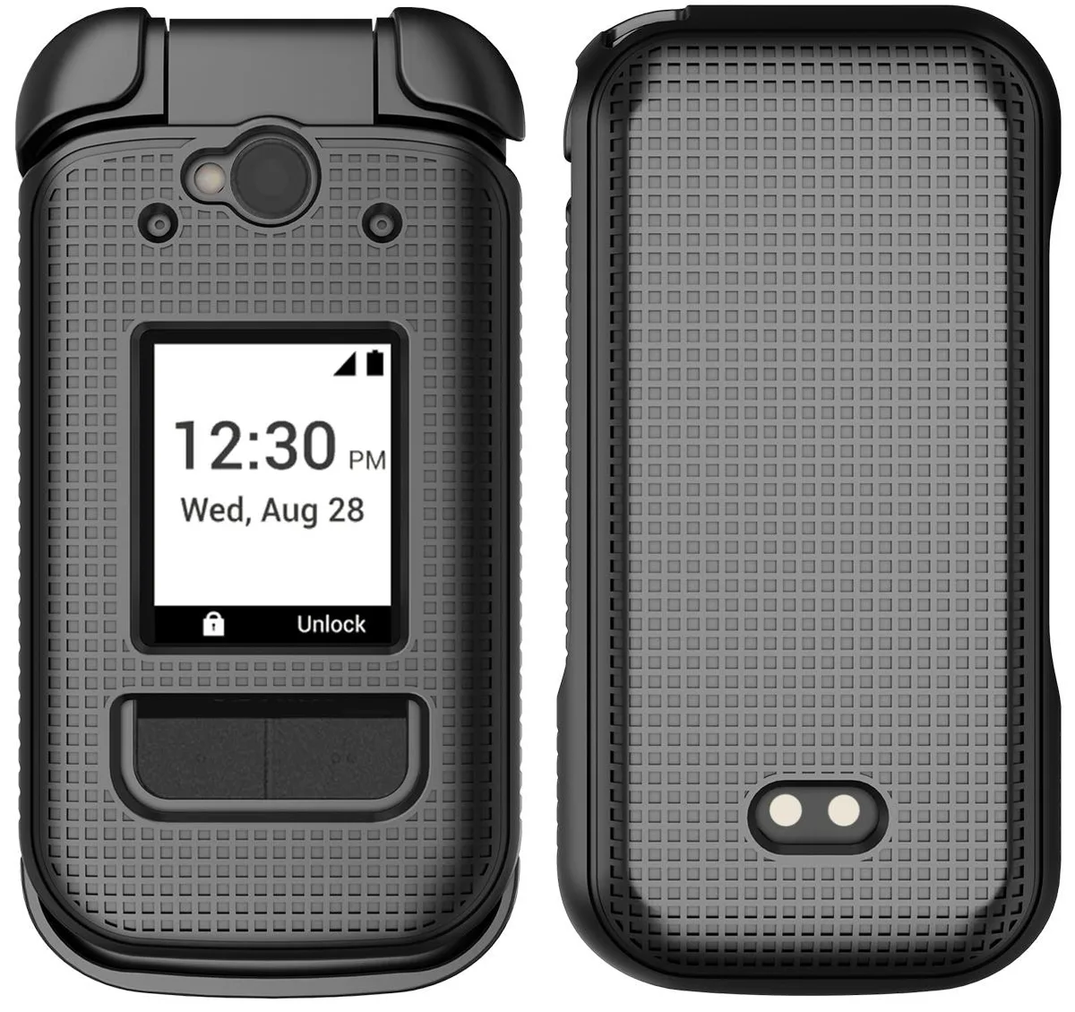 Nakedcellphone Nakedcellphone X320 Grid Texture Hard Shell Case for Sonim XP3plus 5G (X320, 2025) - Black — product photo