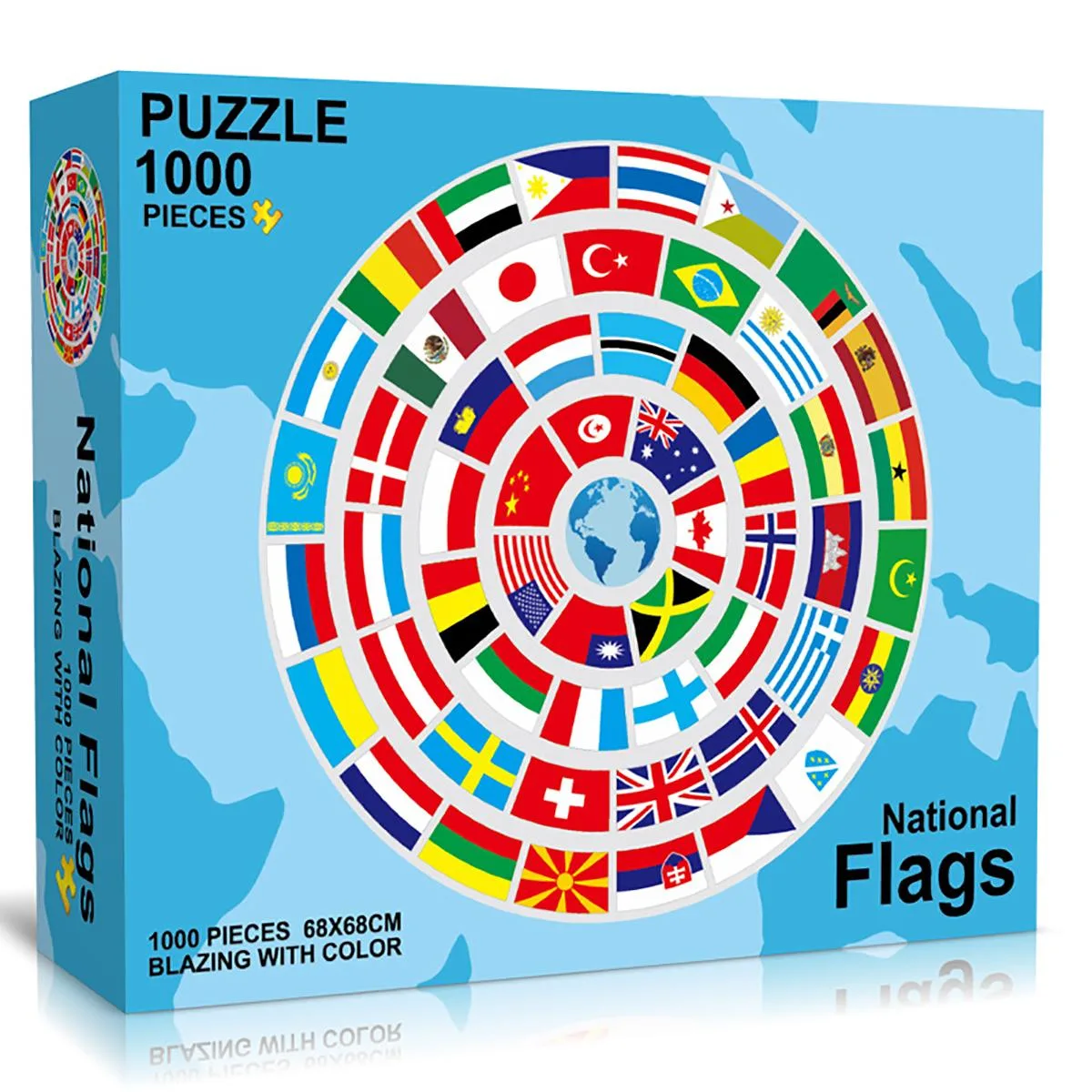 Altatac Altatac 1000 Piece National Flag Round Jigsaw Puzzle 26.7 inch Age 12+ — product photo