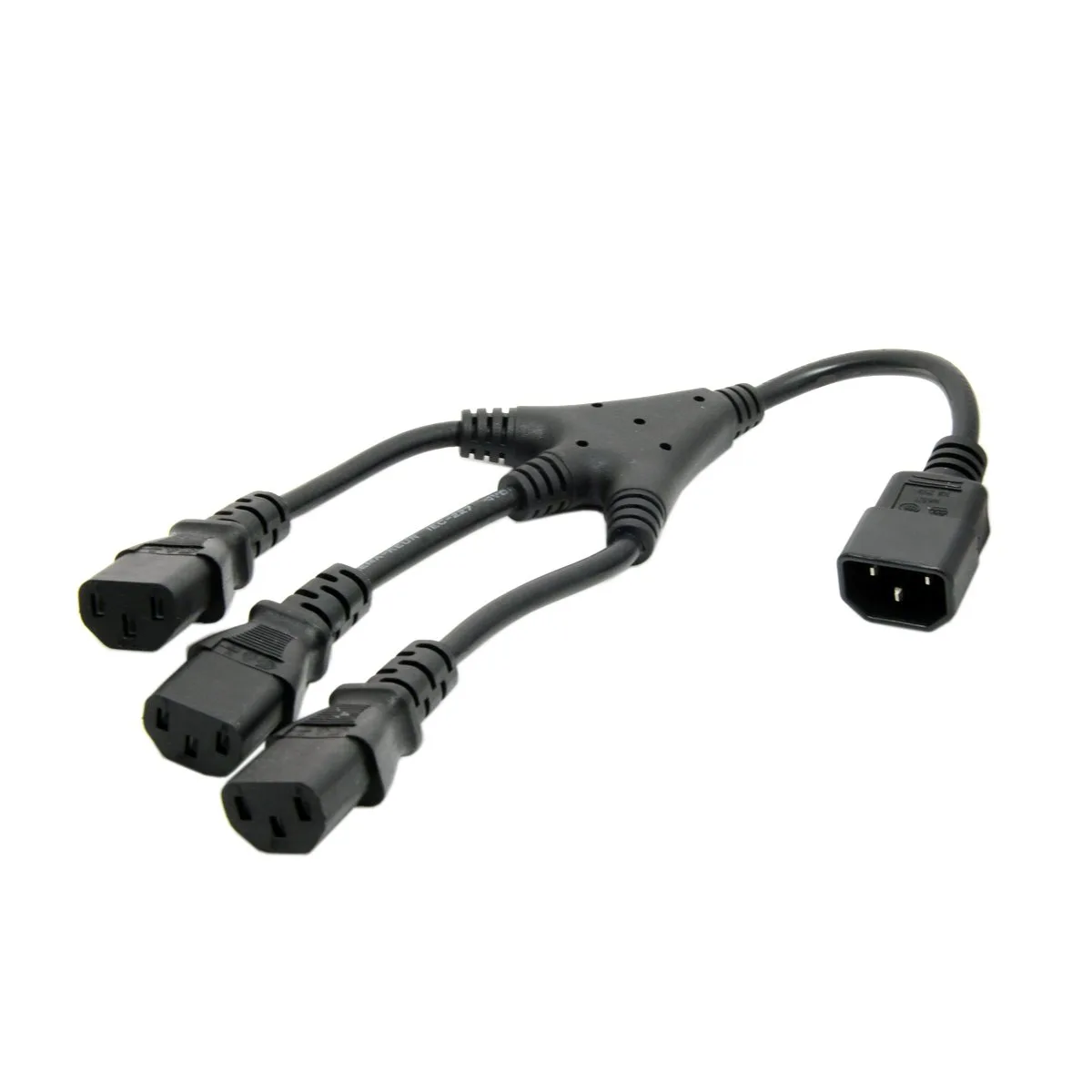 TeKit TeKit IEC 320 C14 Male to 3× C13 Female 5-15R Splitter Cord 1 ft — product photo