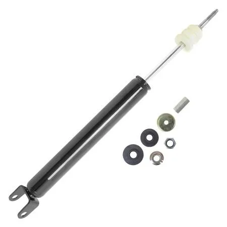 Unity rear shock absorber, silver metal cylinder with mounting hardware