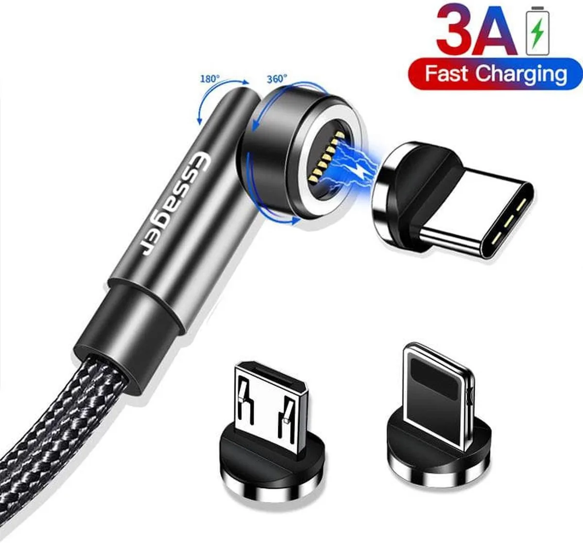 SMUGDESK SMUGDESK USB A to USB C Cable 540 Rotate Adjustable 6.6ft — product photo