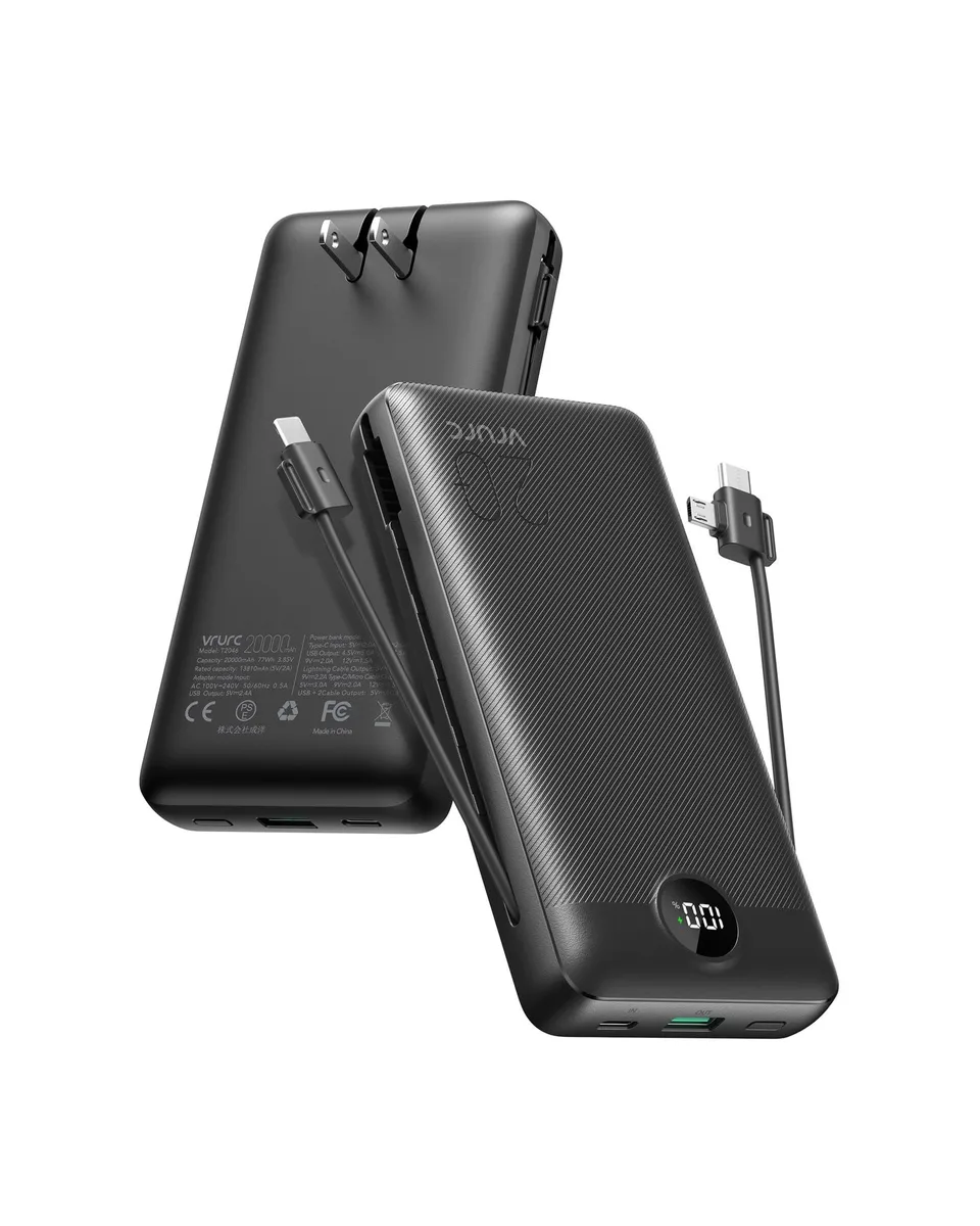 VRURC T2046 20000mAh Power Bank Black — product photo