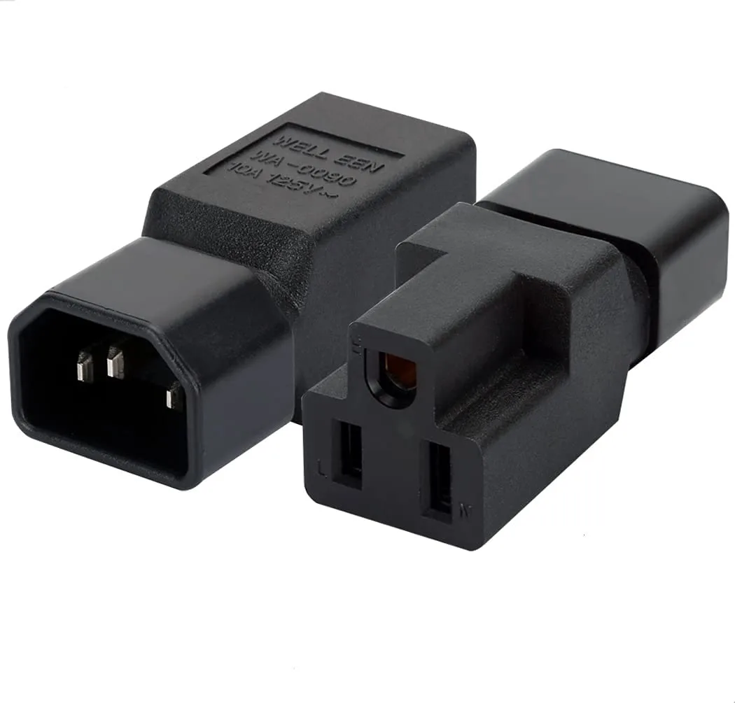 TeKit TeKit WA0090 IEC C14 to NEMA 5-15R power adapter 2-pack — product photo