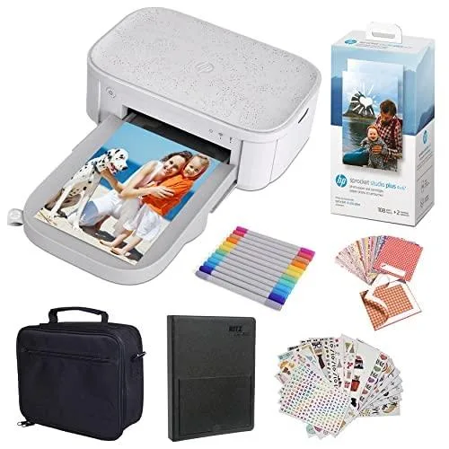 HP HP Sprocket Studio Plus 4x6 Photo Printer Bundle, White — product photo