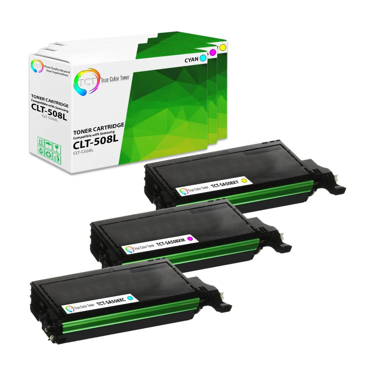 True Color Toner True Color Toner 508L 3-color high-yield toner cartridge 3 pack 4000 pages — product photo