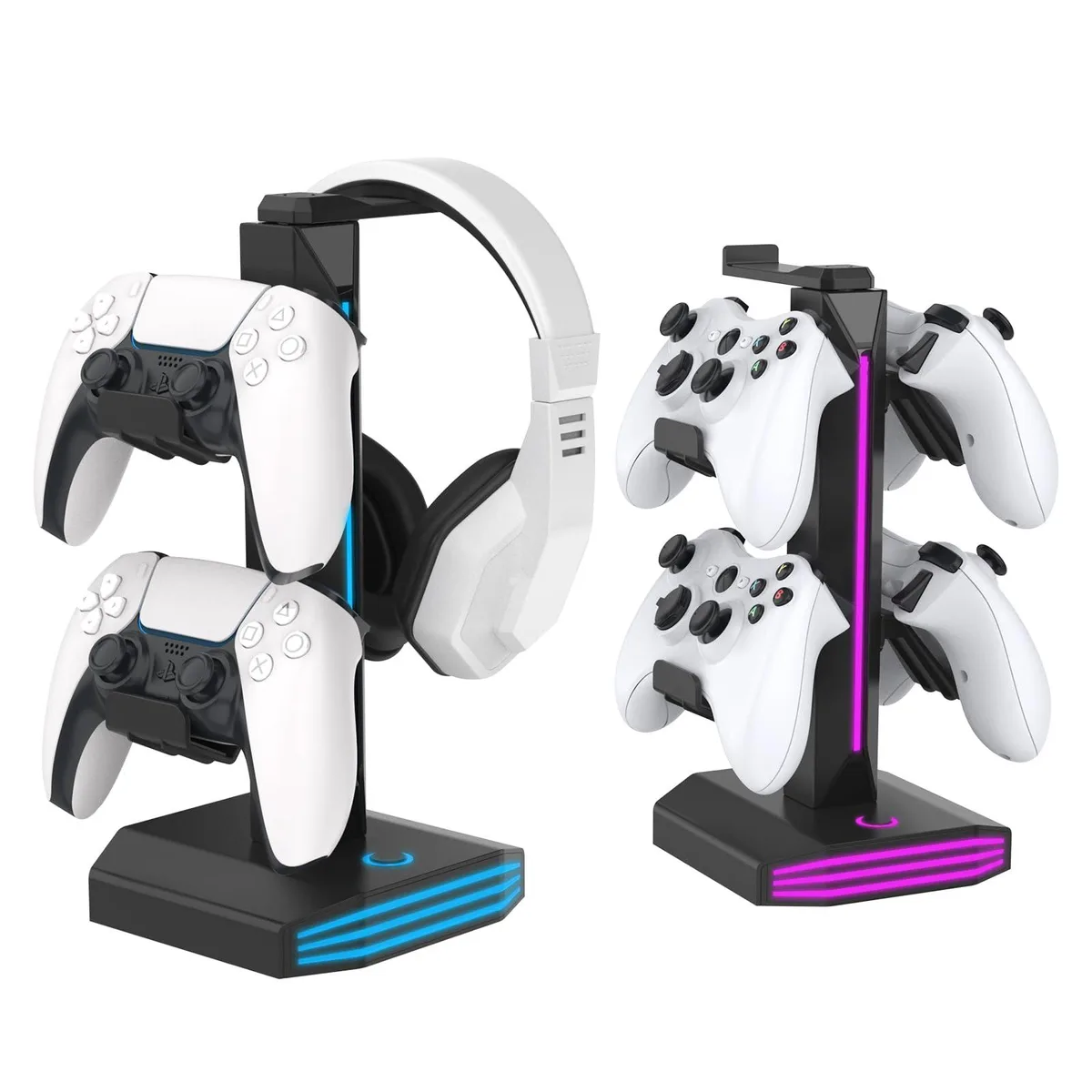  Avid Adjustable Zinc-Alloy Headphone Stand with RGB Lighting, USB-C Charging, 360° Rotation — product photo
