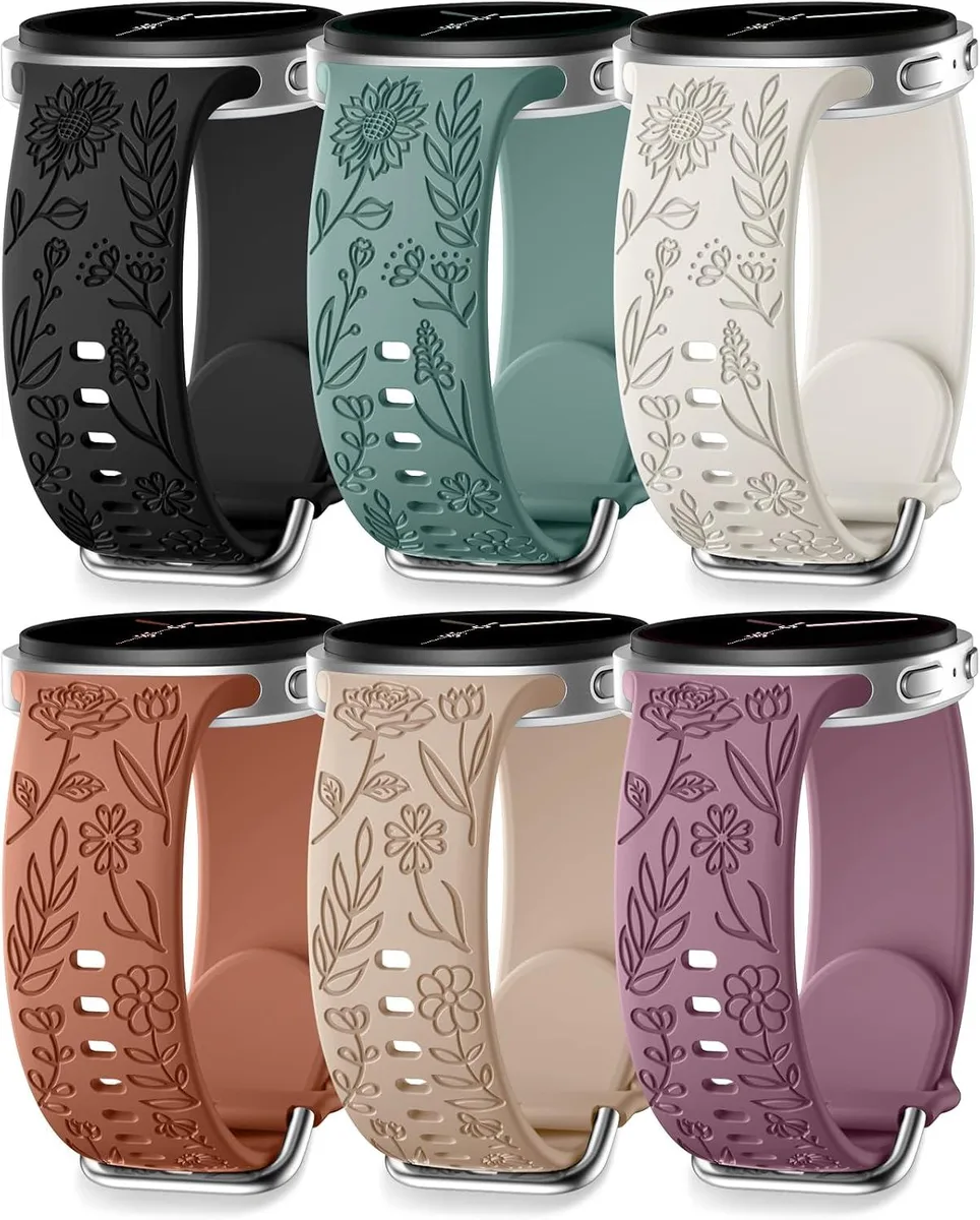 ETEIZU ETEIZU Floral Engraved Silicone Bands 6-Pack 40mm 44mm 46mm accessory — product photo