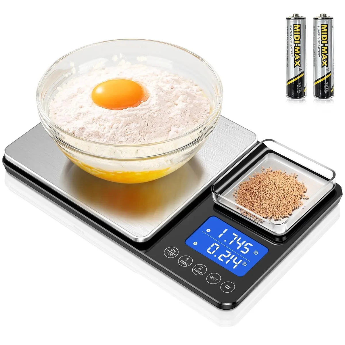  KUAIVO K600H dual-platform scale 15 kg 33 lb 1.1 lb 0.001 oz 12 pack — product photo