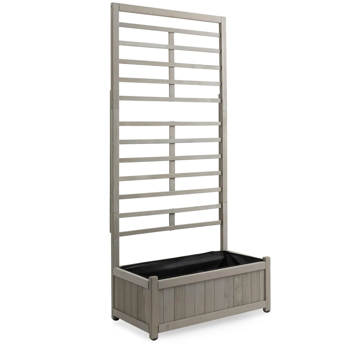 Casafield Casafield Wooden Climbing Planter Box Grey 31.5" x 16" x 12.5" 67" Trellis — product photo