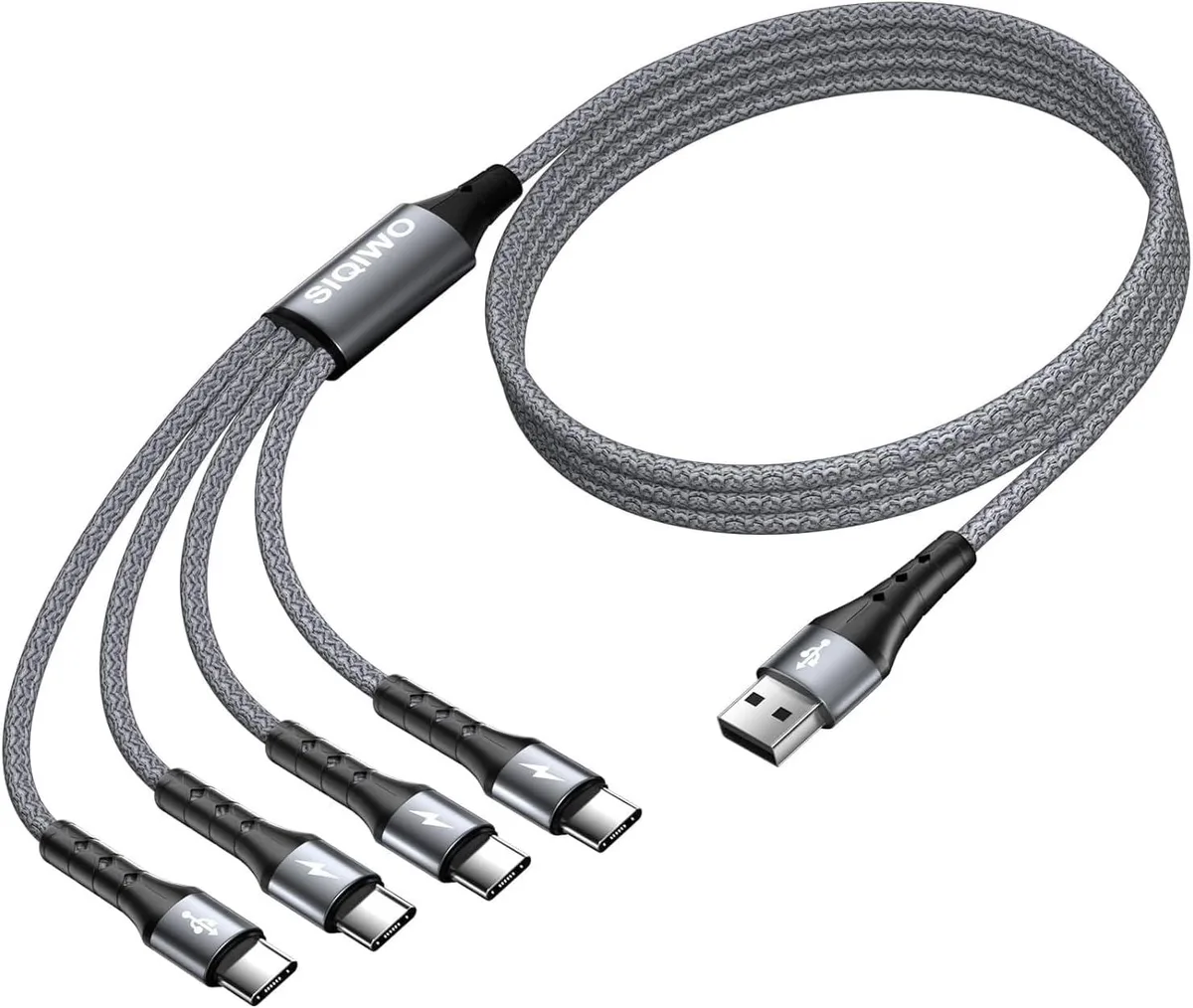 Miimall Miimall 4-in-1 USB-C Splitter Cable 4ft 2-Pack QC 3.0 3A — product photo