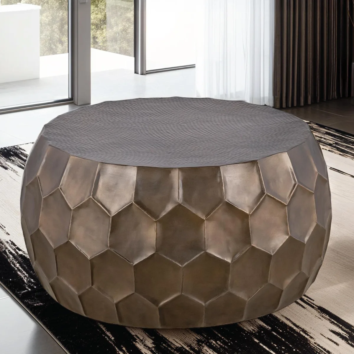 tuphen tuphen CT101 Round Aluminum Coffee Table Gold 32 inch — product photo