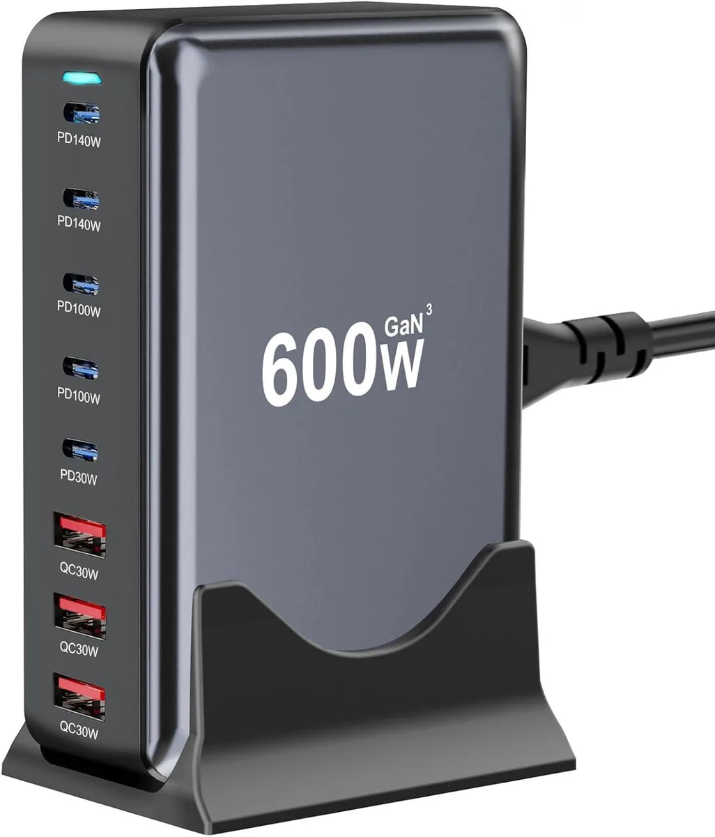 BFKK BFKK 600W 8-port USB-C GaN charger 140W PD3.1 laptop battery — product photo