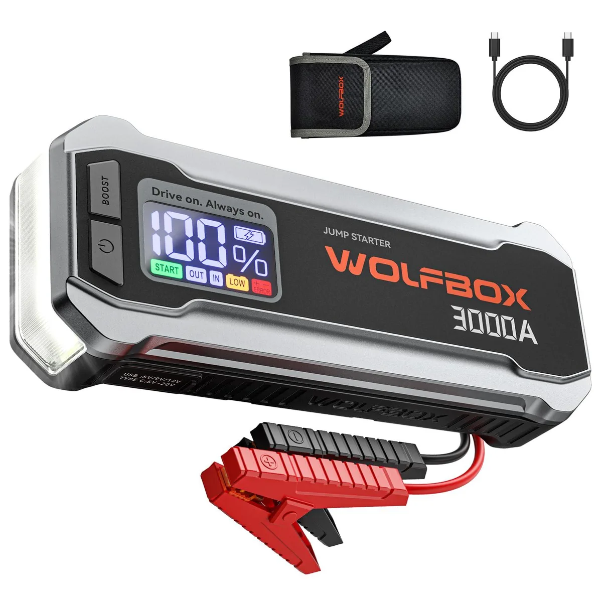 KEHIPI KEHIPI MegaVolt16 3000A 16000mAh jump starter — product photo