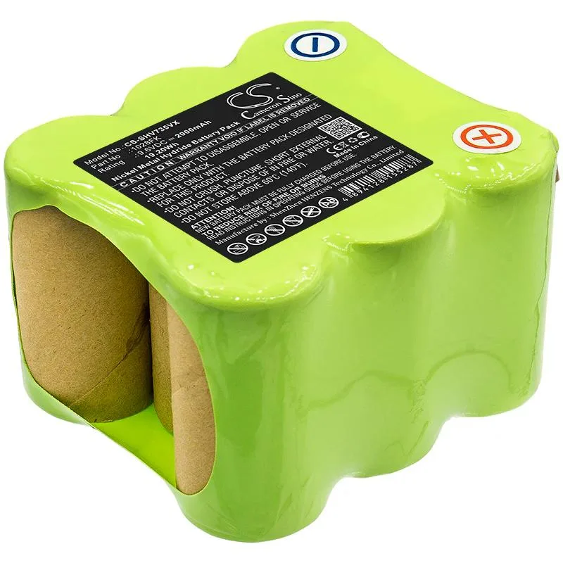 Rectangular replacement battery with smooth grey finish and model label