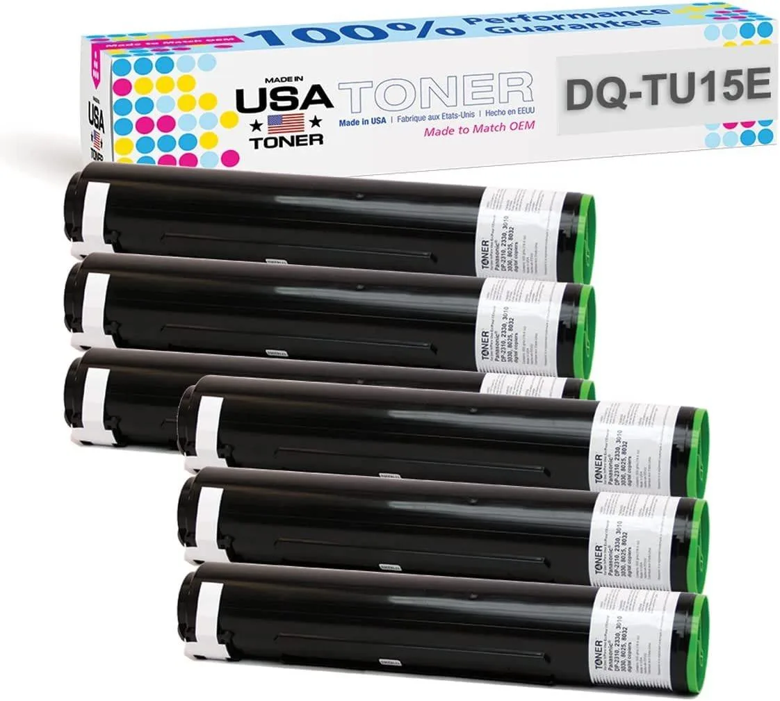 MADE IN USA TONER MADE IN USA TONER Compatible Toner Cartridge for Panasonic DP-2310/3010/2330/3030 DQ-TU15E Black 6 Pack — product photo